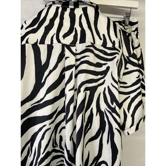 SET 2 pc Wrenn Button Front Shirt  AFRM brand White black short sleeve pocket M - Picture 5 of 7